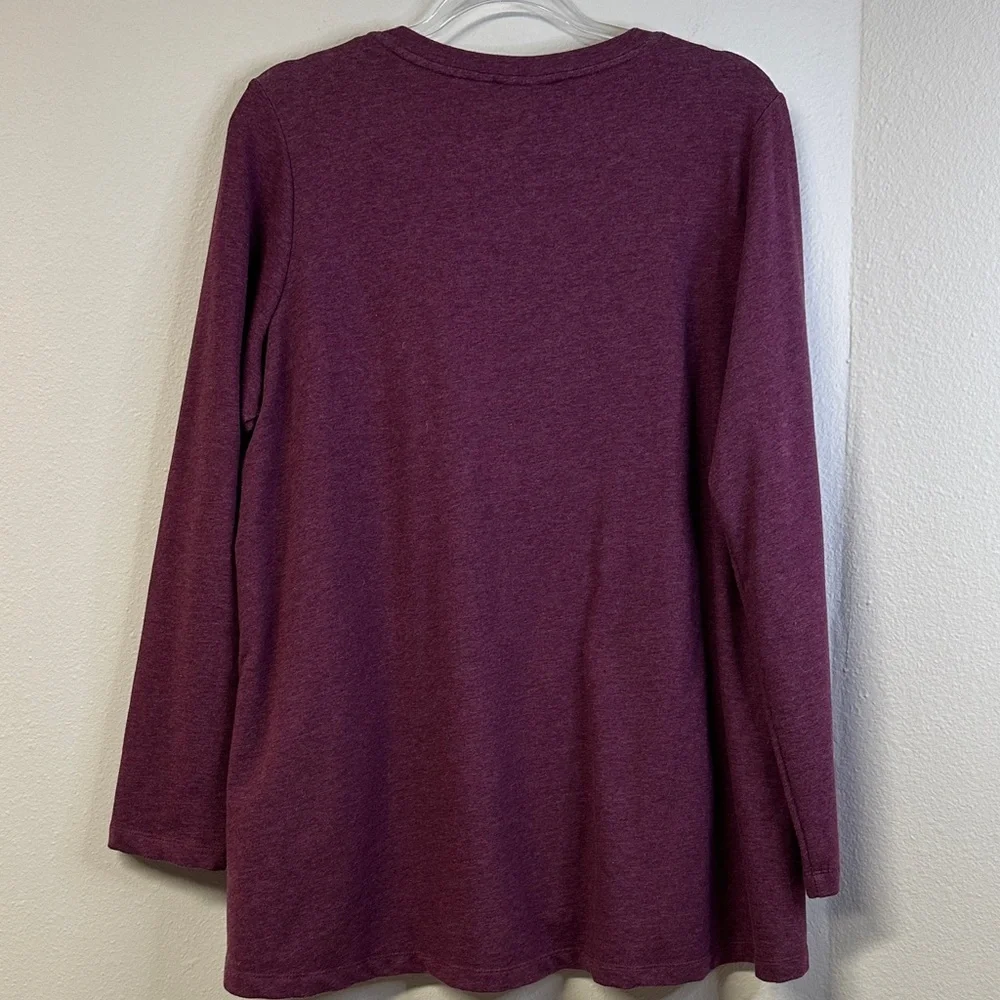 LOGO Lounge Long Sleeve Sweatshirt Floral Crochet Design Women's Size L - Picture 6 of 7